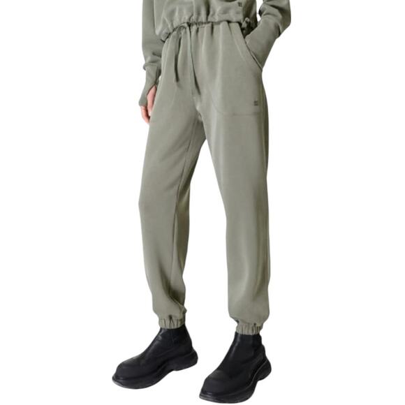 Sweaty Betty Green Sand Wash Sweatshirt Joggers Sweatsuit Set - Picture 2 of 12